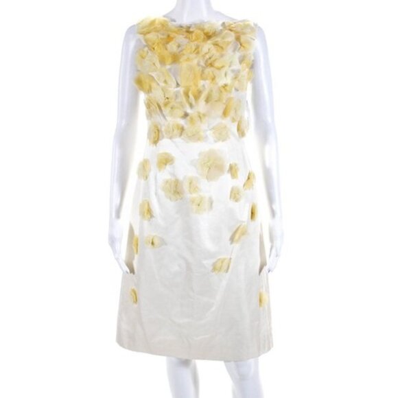 RAFAEL CENNAMO Haute Couture * Open Back Floral Fringe Silk Cocktail Dress - Picture 1 of 9